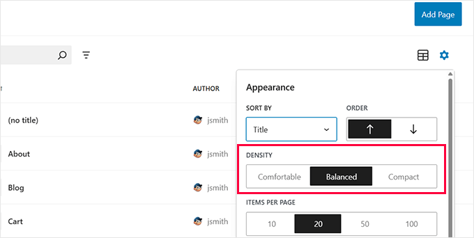 Set table view density 设置表视图密度